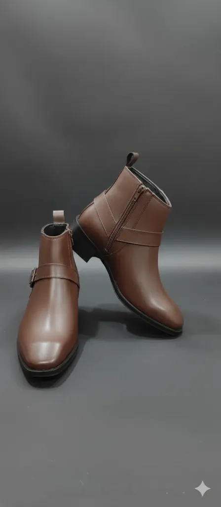NAQSHHIDE Signature Brown Strap boots