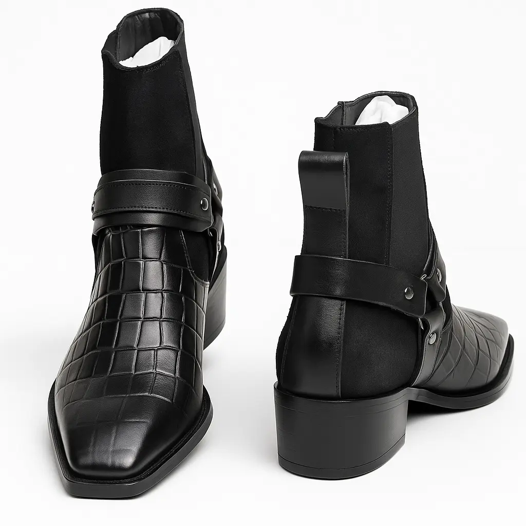 crocodile chelsea cuban heel