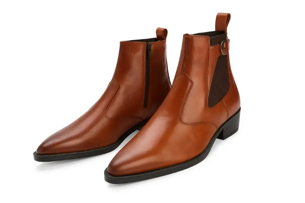 Zip-up tan chelsea for men